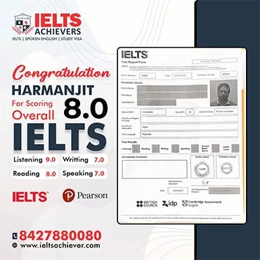 Harmanjit — IELTS Result