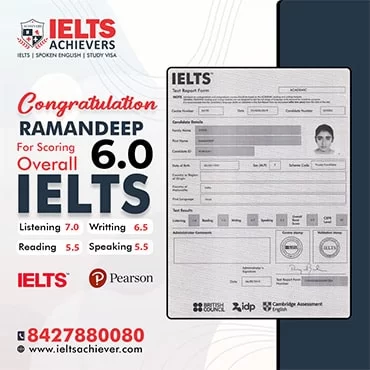Ramandeep — IELTS Result